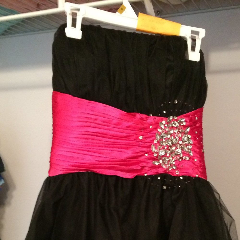 Black prom Formal strapless dress Size Small